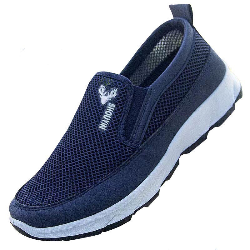 2023 Summer Mens Casual Slip-On Mesh ShoesHollow deer head Blue Hollow deer head Blue 