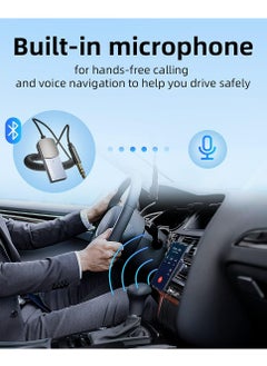 ESSAGER Aux Bluetooth Adapter for Car,Essager Noise Cancelling Bluetooth 5.0 Receiver,Lossless Music USB to 3.5mm Jack Audio Adapter with Built-in Microphone for Car Kits/Home Stereo/Handsfree Call Speaker  - Image 2