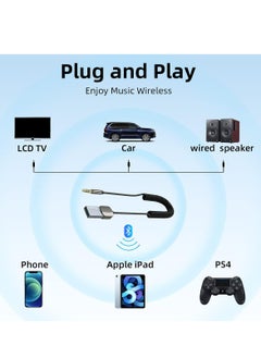 ESSAGER Aux Bluetooth Adapter for Car,Essager Noise Cancelling Bluetooth 5.0 Receiver,Lossless Music USB to 3.5mm Jack Audio Adapter with Built-in Microphone for Car Kits/Home Stereo/Handsfree Call Speaker  - Image 5