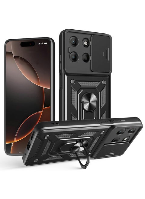 Phone Cover for Motorola Moto G15 4G with Slide Camera Cover Protective Phone Case with Magnetic Car Mount Holder