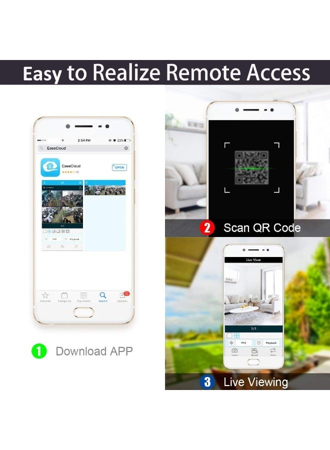 CCTV Camera System Wireless 8CH 1080P with 2TB NVR Recorder – 8Pcs 2MP HD Waterproof Outdoor Surveillance Bullet Cameras Kit with Night Vision - Image 2