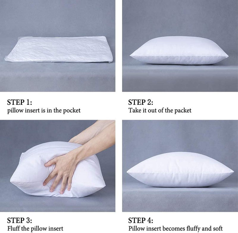 SWAURSAHA Microfiber Cushion for Sofa 12X12 Inch White Pack of 4 - Image 5
