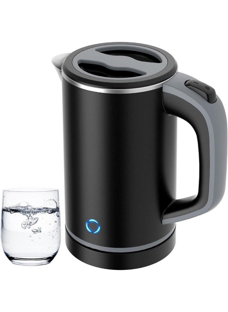 MAKINGTEC Small Electric Kettle, Travel Mini Hot Water Boiler Heater, 304 Stainless Steel 0.8L Portable Electric Kettles or Boiling Water, with Auto Shut-Off for Camping, Travel, Office and More - Image 1