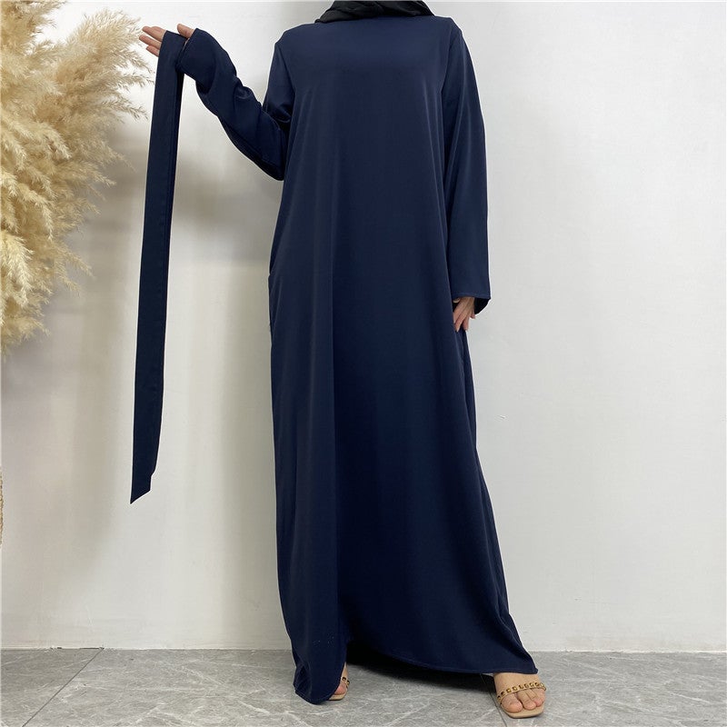 مونيكا فاشون فستان بسيط يناسب جميع المناسبات بأكمام طويلة ولون واحد - Image 2