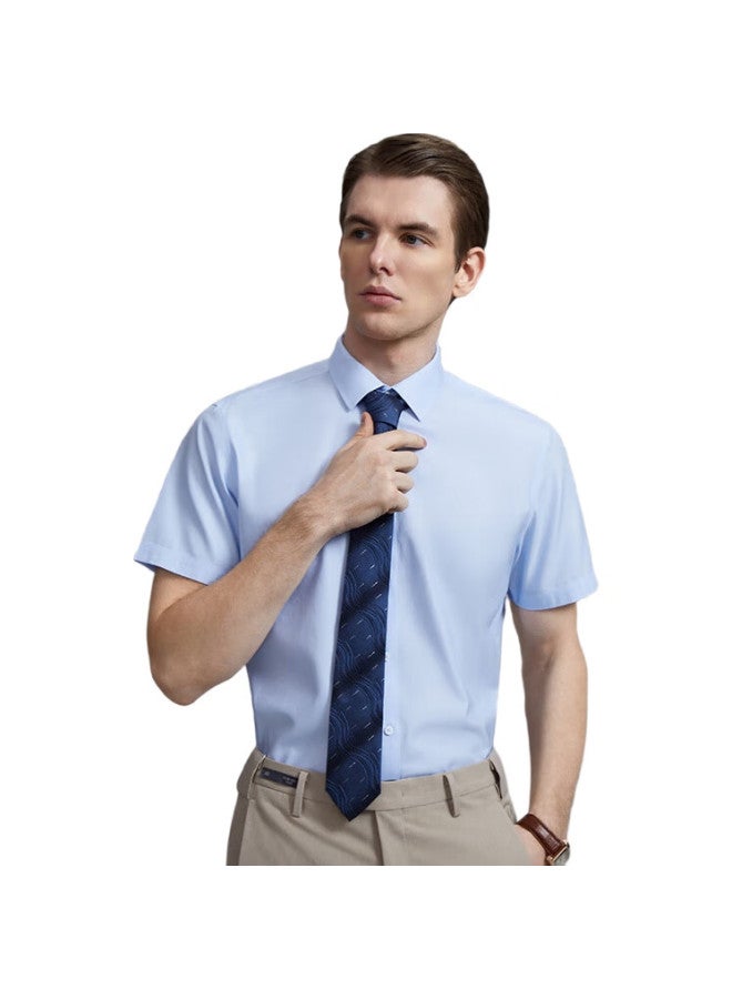 JD.com Men'S 100S Cotton Wrinkle-Free White Business Dress Shirt Short Sleeve Shirt Men White 42 - Image 2