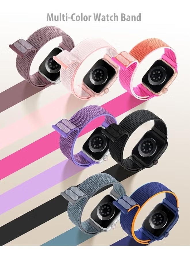 DeHuCg Nylon Loop Sport Band Compatible with Apple Watch Bands 44mm 45mm 46mm 49mm 42mm for Women Men, iWatch Wrist Straps for Ultra 3 2, Se, Series 11 10 9 8 7, Breathable, Soft Band Ideal for Outdoor - Image 4