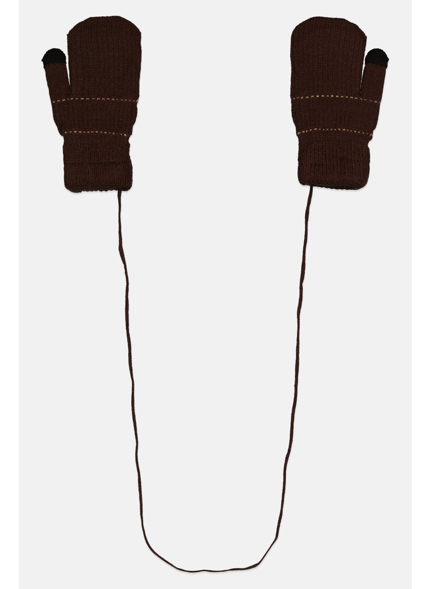 Royal Deluxe Toddlers Boy Knitted Mittens, Black  - Image 2
