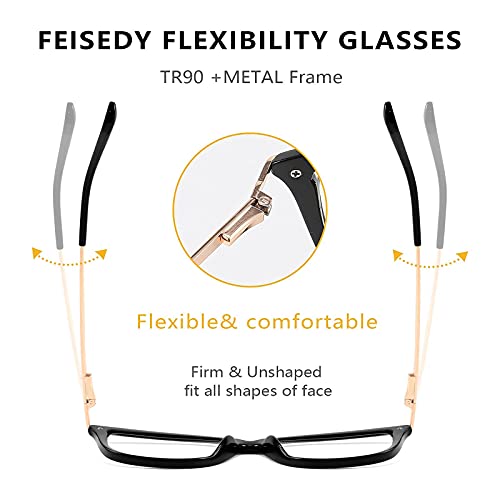 FEISEDY Blue Light Blocking Glasses Computer Glasses Women Men Cateye TR90 Frame B2772 - Image 3