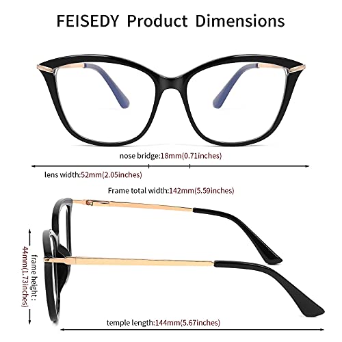 FEISEDY Blue Light Blocking Glasses Computer Glasses Women Men Cateye TR90 Frame B2772 - Image 4