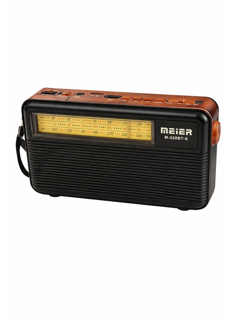 MEIER 3-band radio with rechargeable solar-powered lamp, M-520BT-S - Image 1