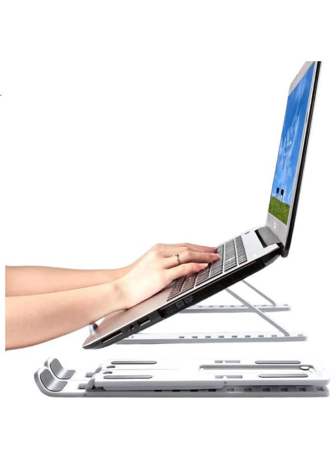 Jplayer Laptop Stand Cooling Bracket Folding Heightening Stand Portable Adjustable Vertical Laptop Gaming Stand Apple Savior Xiaoxin Huawei Universal White - Image 2