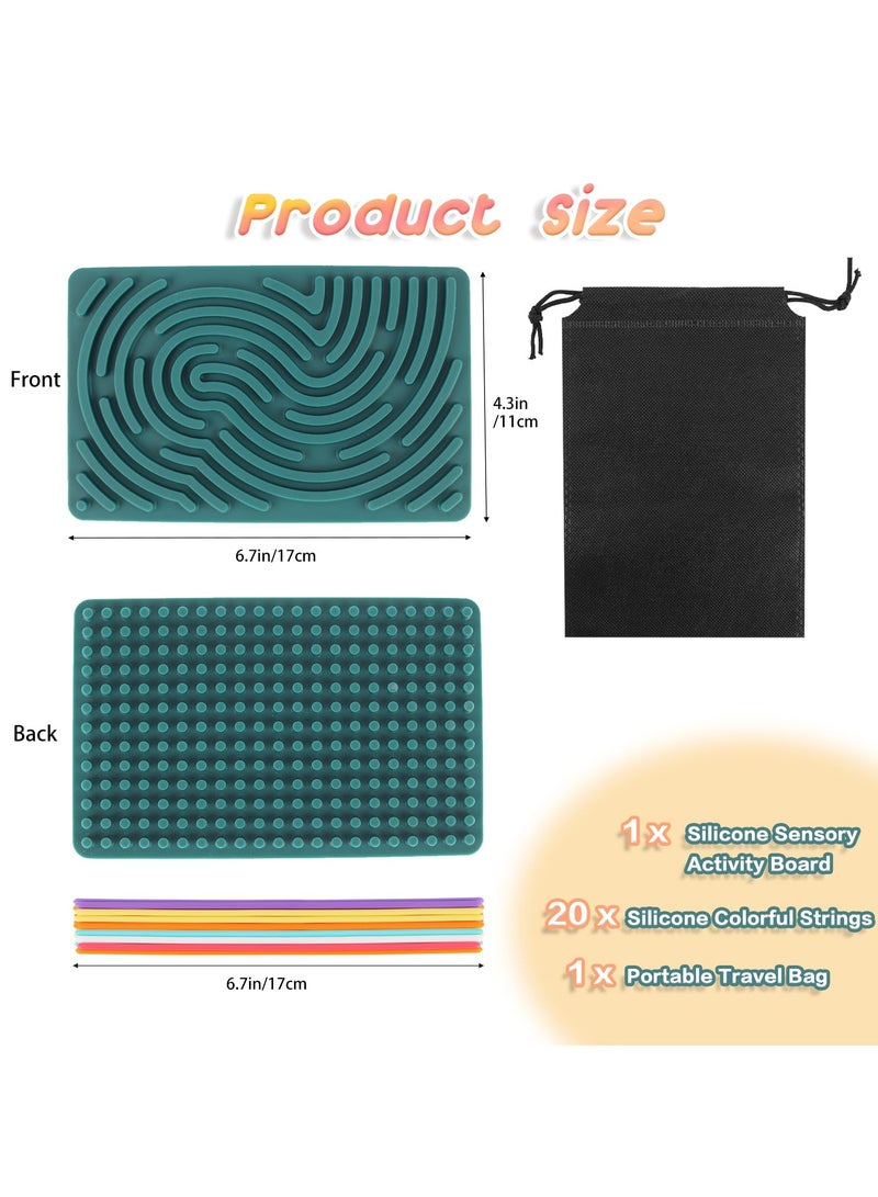 HaHaHai Sensory Activity Board, Silicone Sensory Fidget Game Toys, Double-Sided Sensory Toy for Autism for Children from 3 Years and Adults, with Travel Bag & 20 Accessories Cords  - Image 3