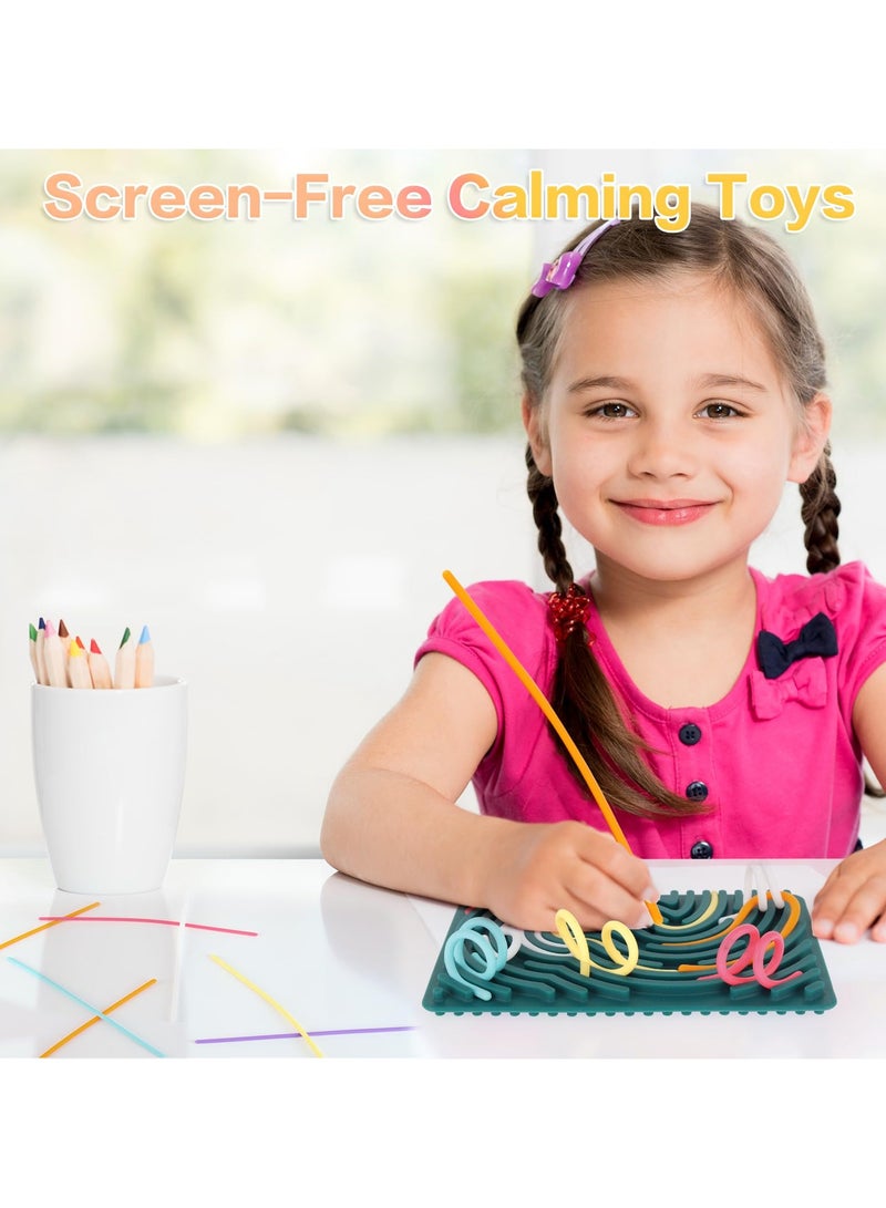 HaHaHai Sensory Activity Board, Silicone Sensory Fidget Game Toys, Double-Sided Sensory Toy for Autism for Children from 3 Years and Adults, with Travel Bag & 20 Accessories Cords  - Image 4