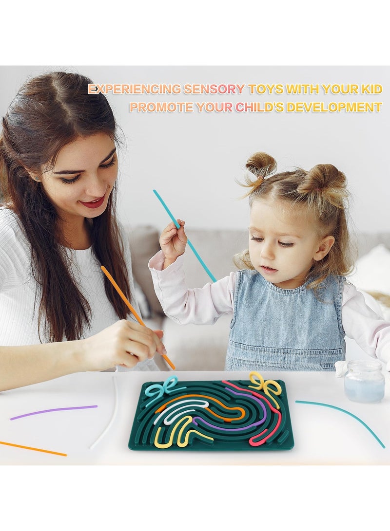 HaHaHai Sensory Activity Board, Silicone Sensory Fidget Game Toys, Double-Sided Sensory Toy for Autism for Children from 3 Years and Adults, with Travel Bag & 20 Accessories Cords  - Image 5