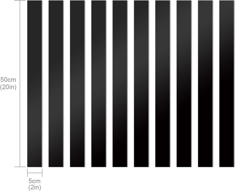 TPGP TUOYECHEN Self-Adhesive Mirror Tiles - 50 cm Flexible Acrylic Striped Wall Sticker (Black) - Image 4