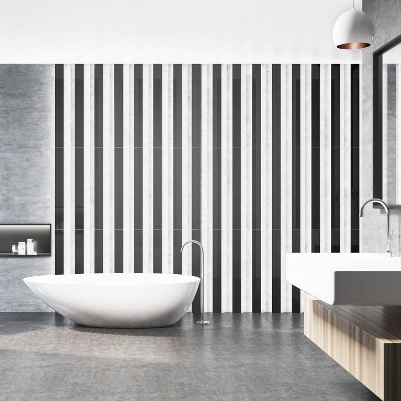 TPGP TUOYECHEN Self-Adhesive Mirror Tiles - 50 cm Flexible Acrylic Striped Wall Sticker (Black) - Image 5