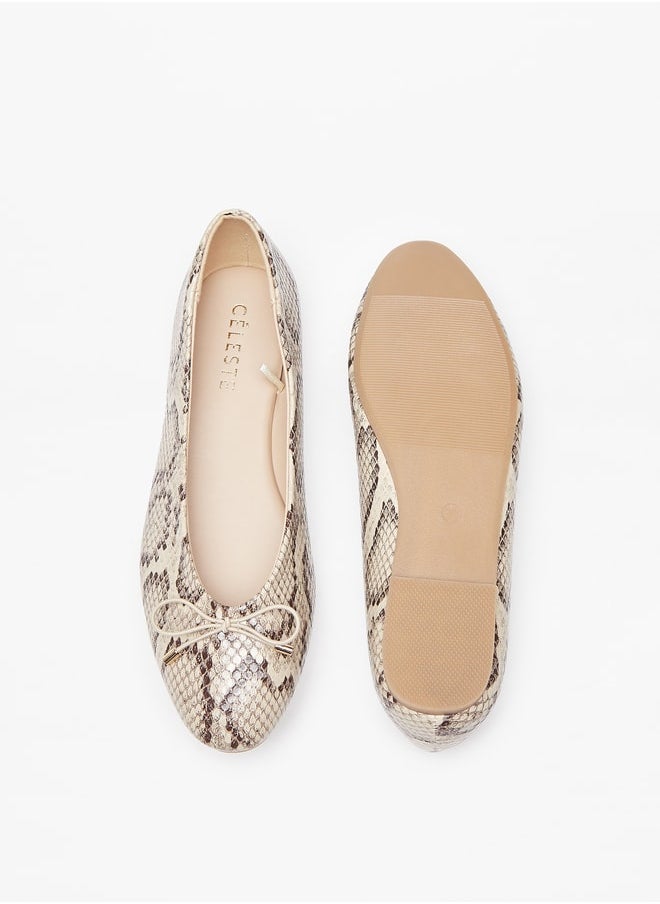 Celeste Women's Textured Slip-On Ballerina Shoes  - Image 4