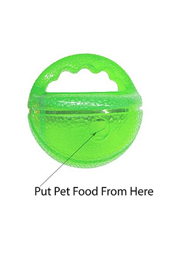إيميلي بيتس لعبة كرة طعام الكلاب Iq Treat Ball، موزع طعام الكلاب، تنظيف الأسنان، مضغ، غير سام، مطاط متين، لعبة مضغ تصدر صوت صرير للكلاب الصغيرة والمتوسطة والكبيرة (أخضر) - Image 2