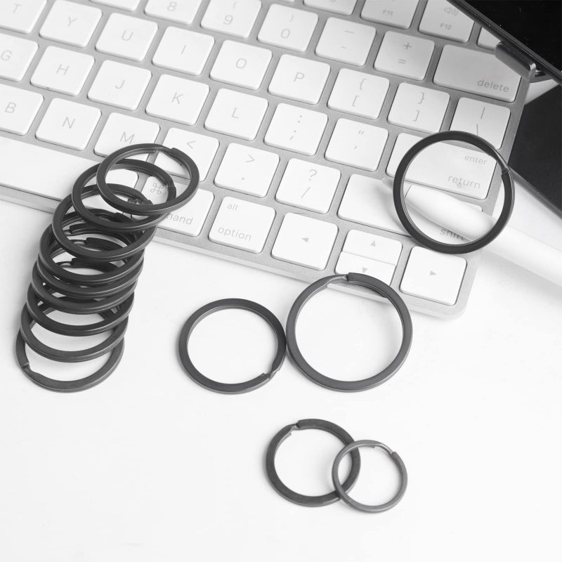 ZoloAJay 40 Pack Key Ring Keychain Mix 4 Sizes Black Metal Flat Split Key Chains Rings for Home Car Dog Tag Office Lanyards Keys Attachment - Image 3