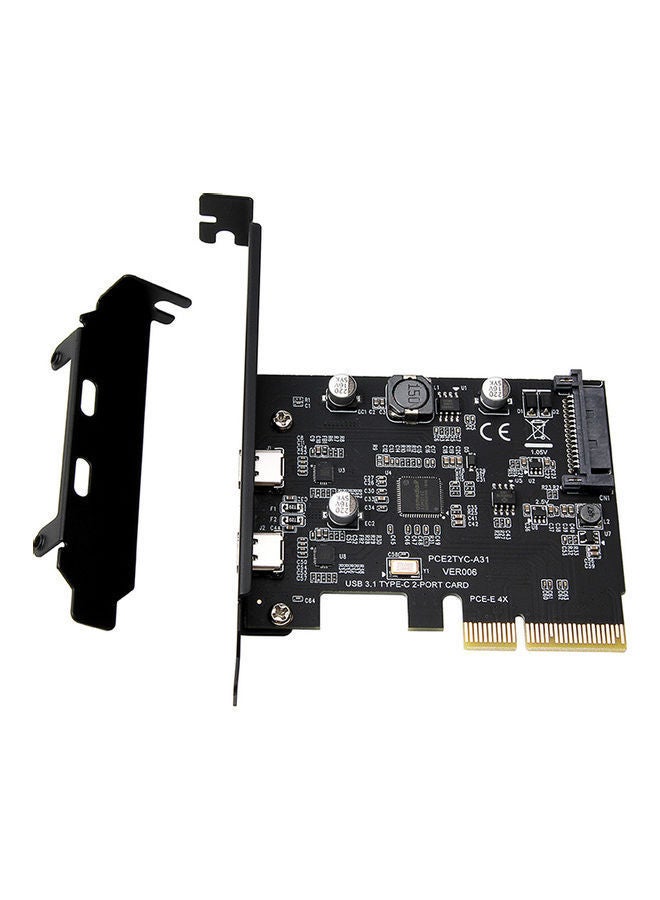 NIBEMINENT PCI-E 4X To Dual Type-C Adapter Card Black - Image 2