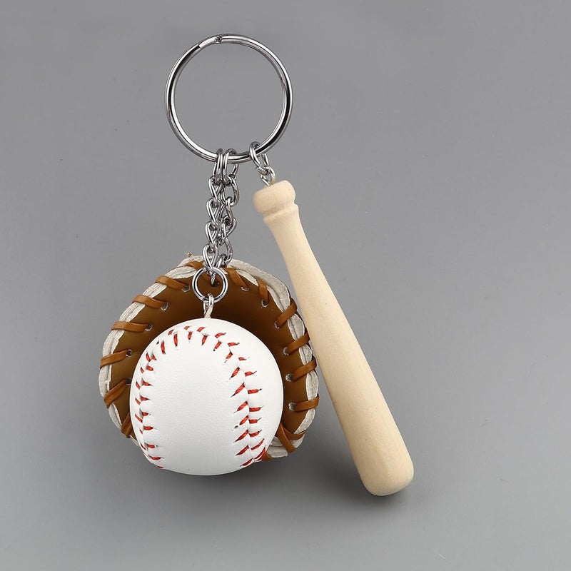 COSTOYFUN Mini Cute Soccer Keychain Bowling Tennis Baseball Keychain for Men Women Boys Girls Gift, Baseball, One size - Image 5