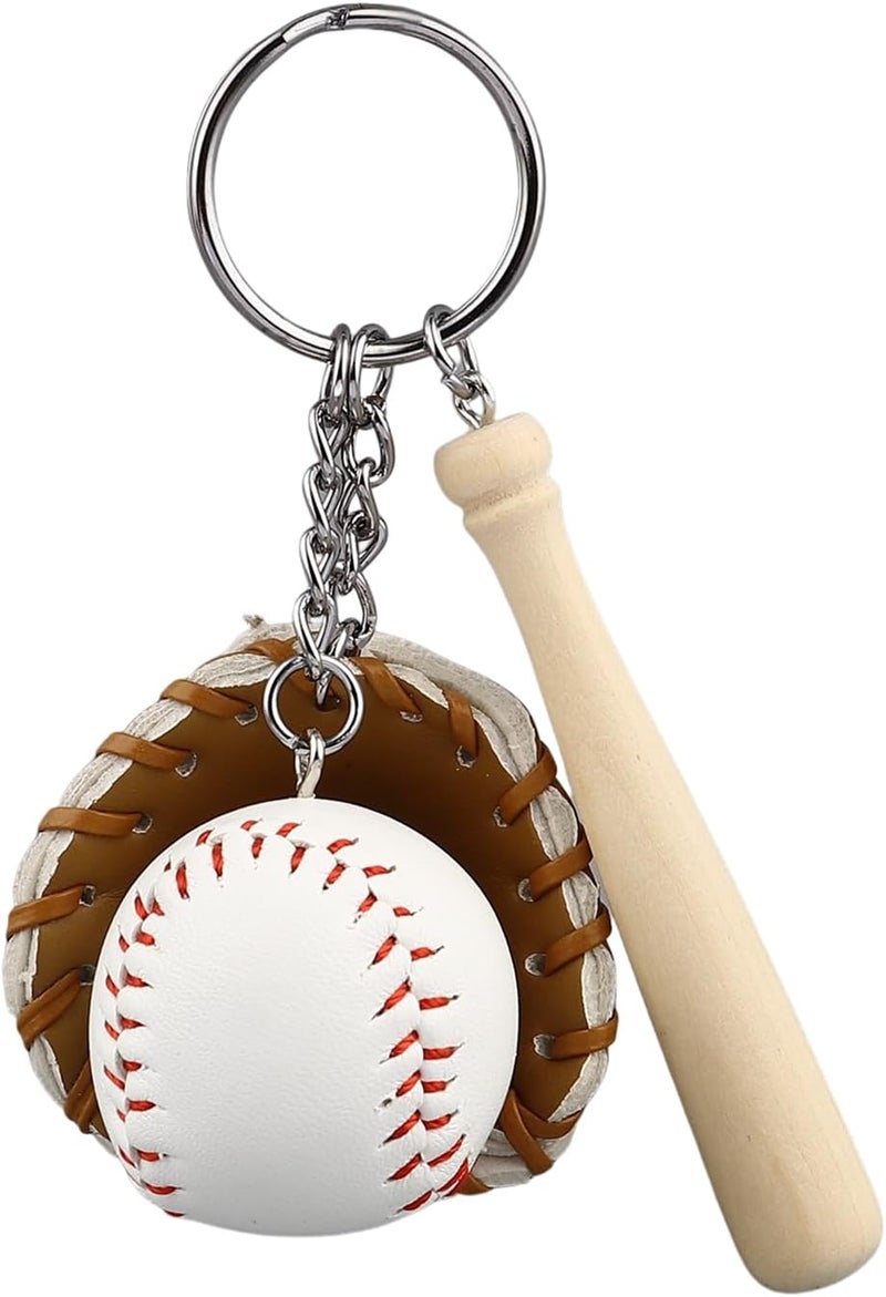 COSTOYFUN Mini Cute Soccer Keychain Bowling Tennis Baseball Keychain for Men Women Boys Girls Gift, Baseball, One size - Image 1