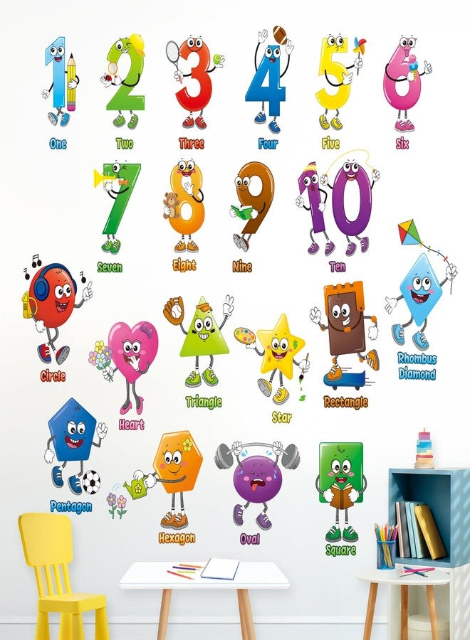 ديكو وال ملصقات حائط تعليمية ملونة قابلة للإزالة بأشكال وأرقام من ديكو وول DS9-8095، قابلة للإزالة واللصق، مناسبة لغرف الأطفال ومرحلة ما قبل المدرسة وغرف اللعب والفصول الدراسية - Image 3