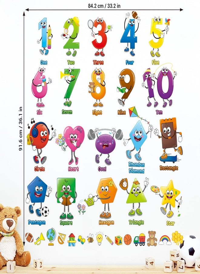 ديكو وال ملصقات حائط تعليمية ملونة قابلة للإزالة بأشكال وأرقام من ديكو وول DS9-8095، قابلة للإزالة واللصق، مناسبة لغرف الأطفال ومرحلة ما قبل المدرسة وغرف اللعب والفصول الدراسية - Image 5