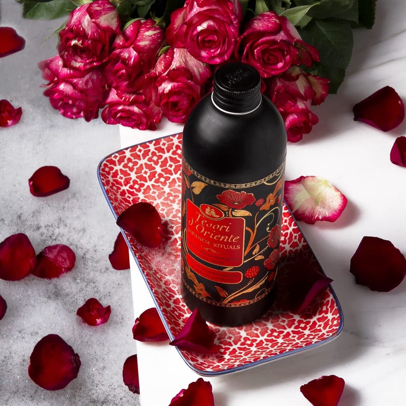 Tesori d'Oriente: "Japanese Rituals" Bath Cream with Tsubaki Oil and Peony 16.9 Fluid Ounce (500ml) Bottle [ Italian Import ] - Image 3