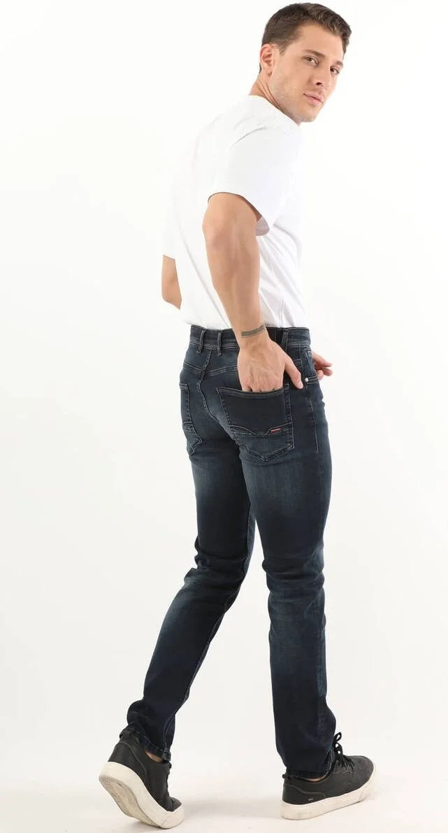 باني جينز Men Mid Waist Ground Jeans Navy Blue