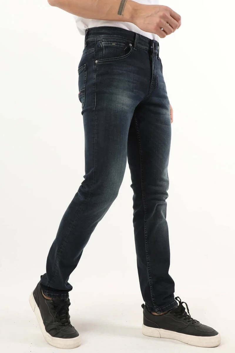 باني جينز Men Mid Waist Ground Jeans Navy Blue