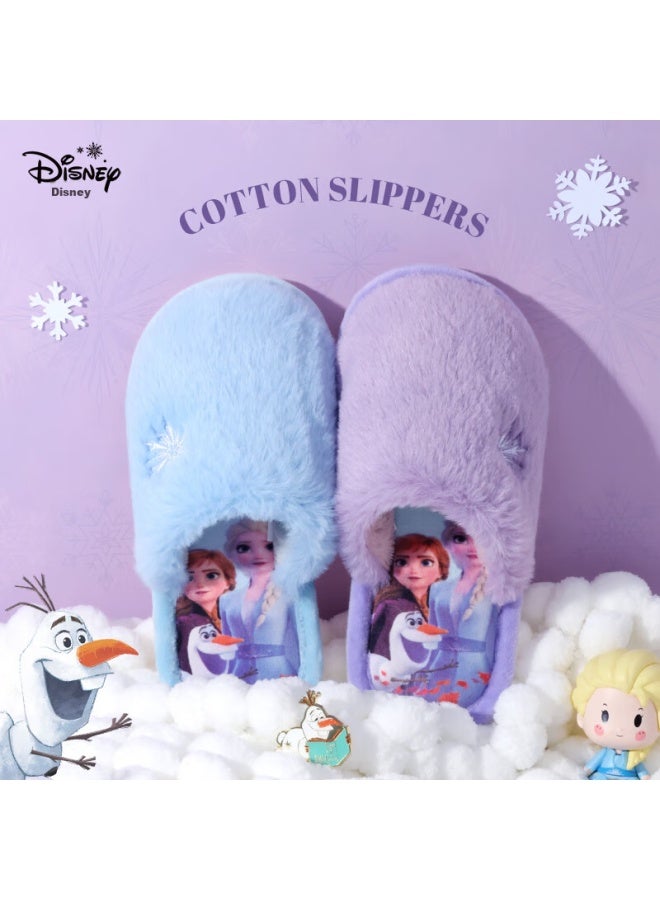 Disney Disney Children's Cotton Slippers, Girls' Cotton Slippers For Autumn And Winter, Baby Cotton Slippers, Non-slip Children's Slippers, Blue  - Image 2