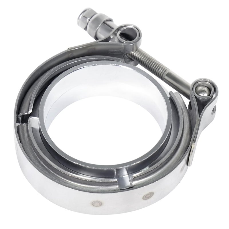 Simnliras 25 inch V Band Exhaust Clamp 25 Universal Stainless Steel VBand Clamp with Flat Flange for Exhaust Pipes Muffler Ends and Exhaust System Connection63mm 1 pc