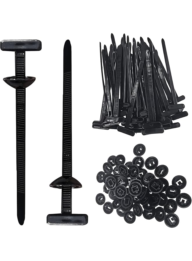 S-TOP 150PCS Nylon Universal Cable Tie Buckle – Heavy Duty Self-Locking Zip Ties Holder with Pin & Button Design, Plastic Cable Ties Tool Fasteners Car Body, UV Resistant Zipties for Car Daily Auto Fixing - Image 1