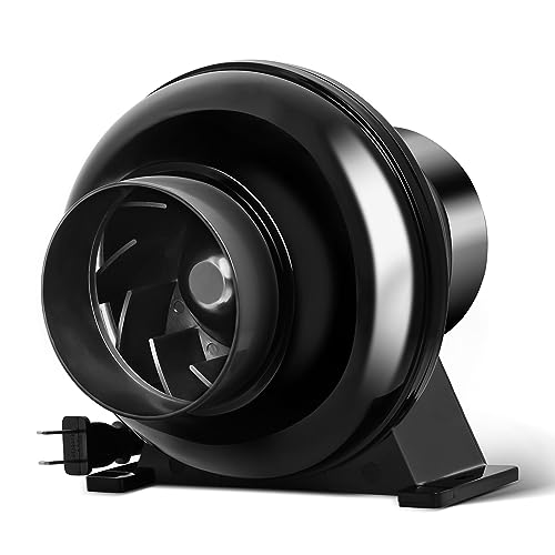iPower 4 Inch 195 CFM Inline Duct Exhaust Fan Air Vent Booster Ventiliation Blower for Grow Tent, Attic, HVAC, Basements or Kitchens, Low Noise, Black - Image 1
