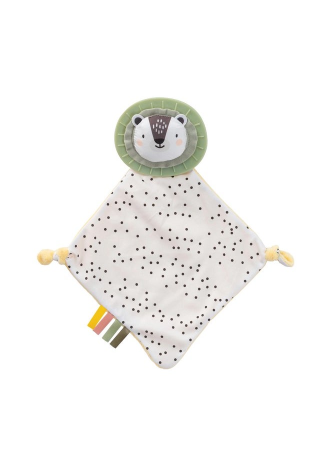 Taf Toys Black & White Soft Security Blanket With Mane Teether Baby Lovey Unisex Lovie Baby Gifts For Newborn Boys And Girls Snuggle Toy Newborn Stuffed Animal Lion 16 Inch  - Image 1