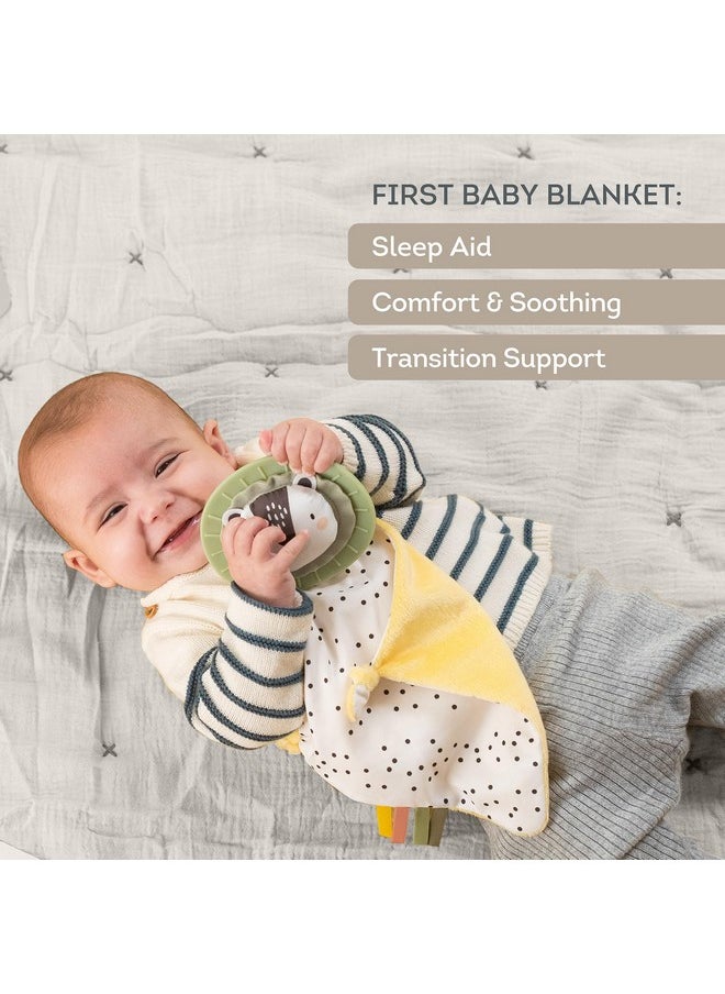 Taf Toys Black & White Soft Security Blanket With Mane Teether Baby Lovey Unisex Lovie Baby Gifts For Newborn Boys And Girls Snuggle Toy Newborn Stuffed Animal Lion 16 Inch  - Image 3