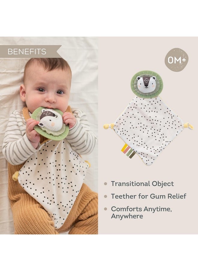 Taf Toys Black & White Soft Security Blanket With Mane Teether Baby Lovey Unisex Lovie Baby Gifts For Newborn Boys And Girls Snuggle Toy Newborn Stuffed Animal Lion 16 Inch  - Image 2