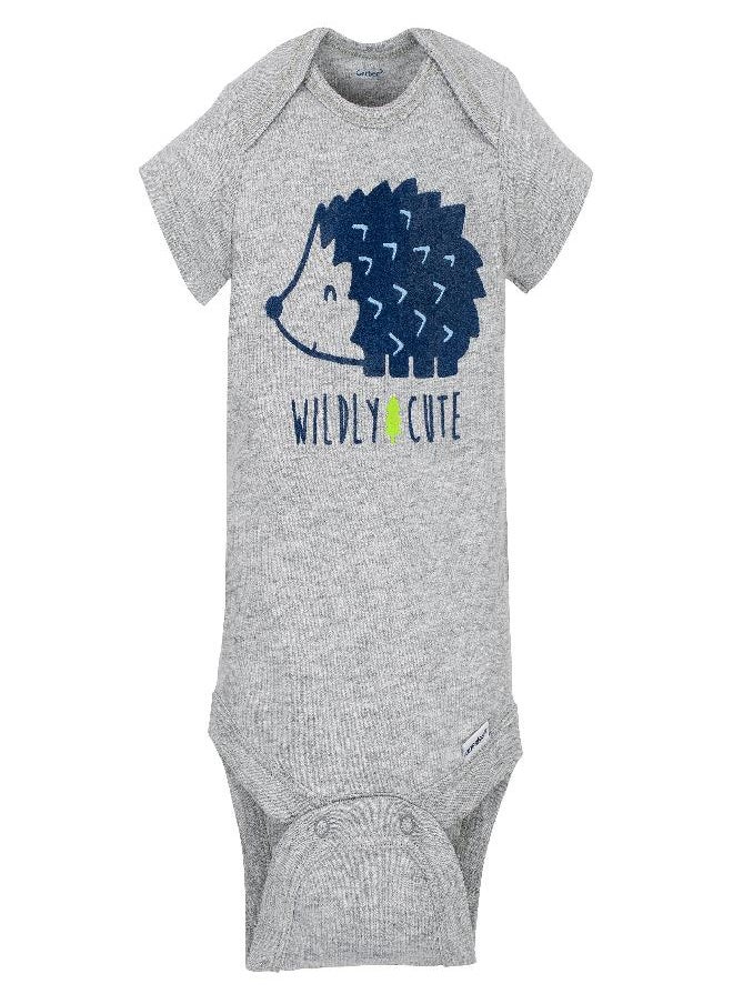 Gerber - Gerber Baby Boys 5-Pack Short Sleeve Variety Onesies Bodysuits Hedgehog 3-6 Months - Image 1