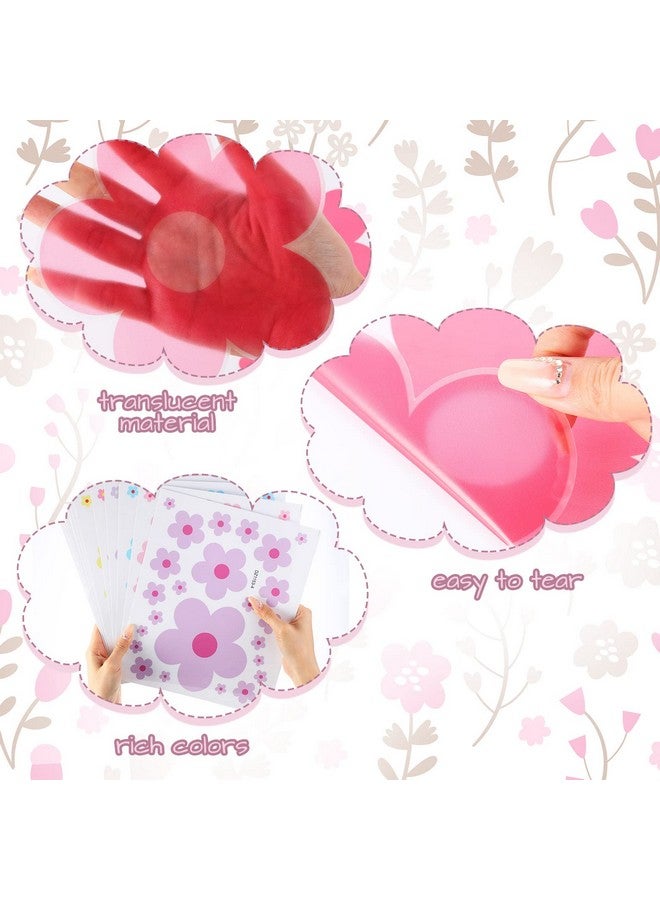 TaoBary ملصقات حائط زهور لطيفة من تاو باري 288 قطعة ملصق حائط ملون من الفينيل قابل للإزالة واللصق ملصقات هيبي عصرية زهور جمالية لتزيين غرفة الأطفال وغرفة النوم (9.1 × 11.4 بوصة، ألوان جميلة) - Image 3