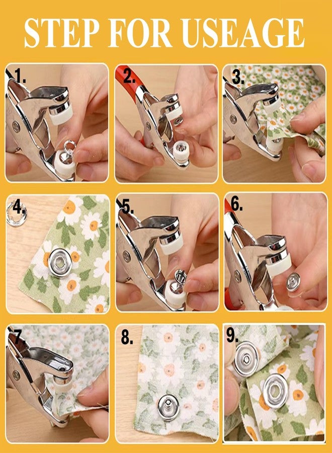 MIFOLEU Snaps for Fabric, MIFOLEU 100 Sets Metal Snaps Buttons with Fastener Pliers Press Tool Kit, Solid Prong Ring Snap Button Fasteners Kit, Perfect for DIY Crafts Clothes Hats and Sewing(9.5mm / 400 PCS) - Image 3