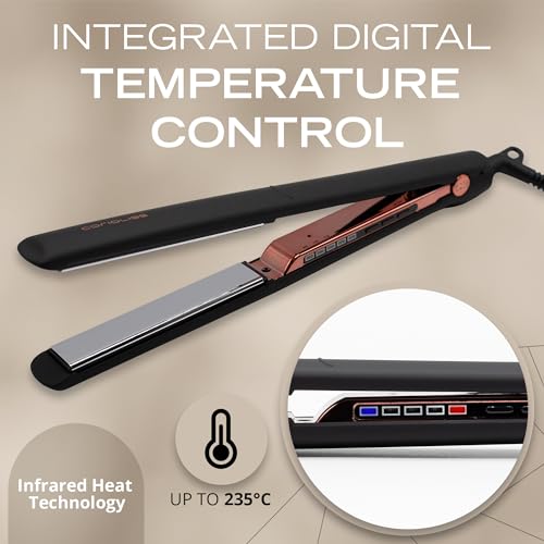 Corioliss C3 Hair Straightener Flat Iron Professional for Hair Titanium Plates Control Temperature Women (Black Copper Soft Touch) - Image 3