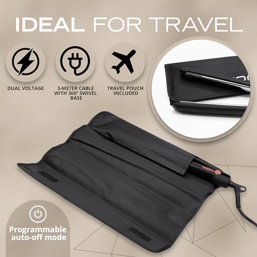 Corioliss C3 Hair Straightener Flat Iron Professional for Hair Titanium Plates Control Temperature Women (Black Copper Soft Touch) - Image 5