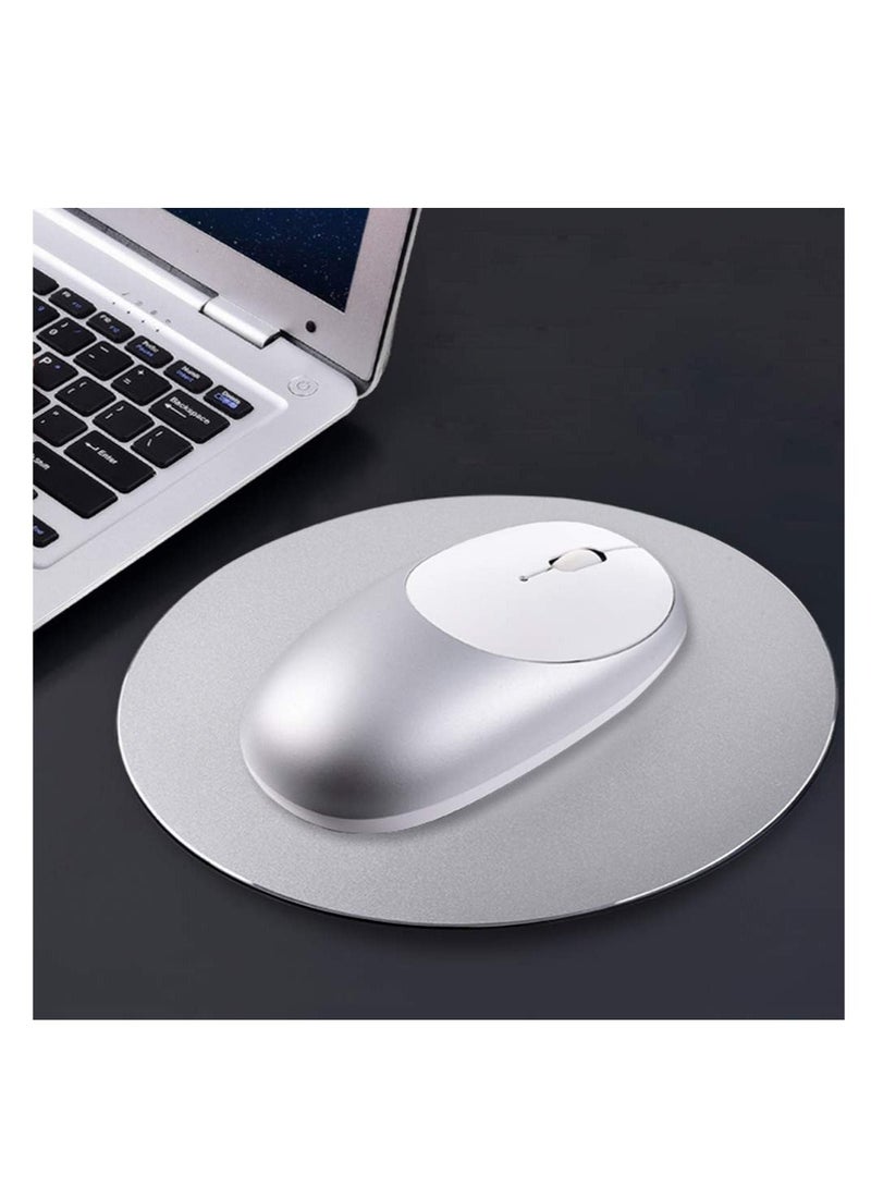 Captaintech 2 Pack Aluminum Mouse Pad, 7.8Inch Smooth Magic Ultra Thin Round Double Side Mouse Mat for Fast and Accurate Control(Silver, Black) - Image 5