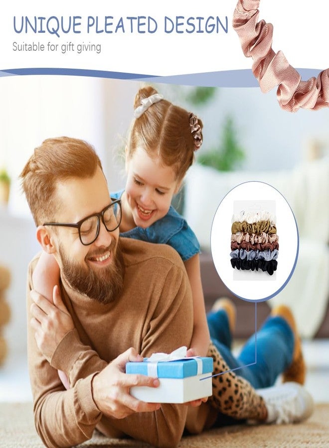 MAYCREATE® 6Pcs Satin Hair Scrunchies for Women & Girls Soft Silk Elastic Hair Ties, Stylish 6 Colors Smooth Fabric Rubber Bands for Thick & Thin Hair, Elegant Daily & Party Hair Accessories Gift Set - Image 5