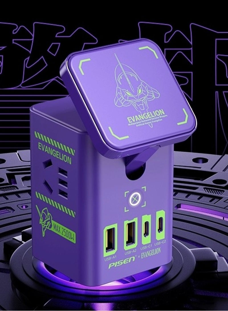 بايزن 65W GaN شحن سريع متعدد المنافذ لسطح المكتب - أرجواني - Image 5