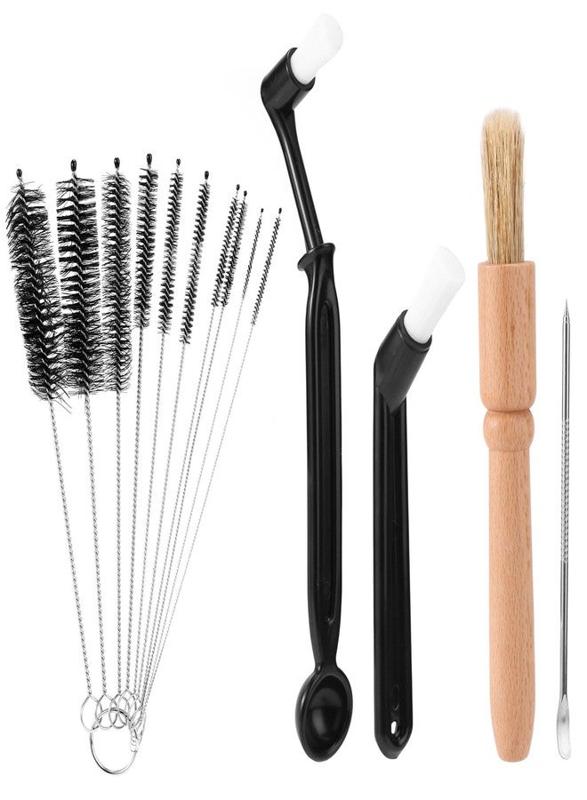 Sinbana 14pcs Coffee Machine Cleaning Brush Set, Wood & Plastic Espresso Grinder Maker Cleaner Kit Multifunctional Brushes for Portafilter Burrs Mugs Bottles Home & Commercial Use - Image 1