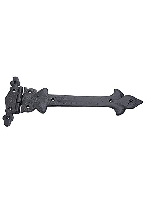 Adonai Hardware Adonai Hardware Adonijah Antique Cast Iron Strap T Hinge 12 X 2 Pack Matte Black for Barn Doors Gates Shutters Garages Wooden Box Fences Sheds Furniture Chest and Trunks  - Image 2