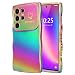 LCHULLE for Samsung Galaxy S24 Ultra Case for Women Girls Cute Wave Frame Curly Shape with Love Heart Camera Protection Luxury Plating Shockproof Case for Galaxy S24 Ultra 5G Colorful Dark Purple - Image 2