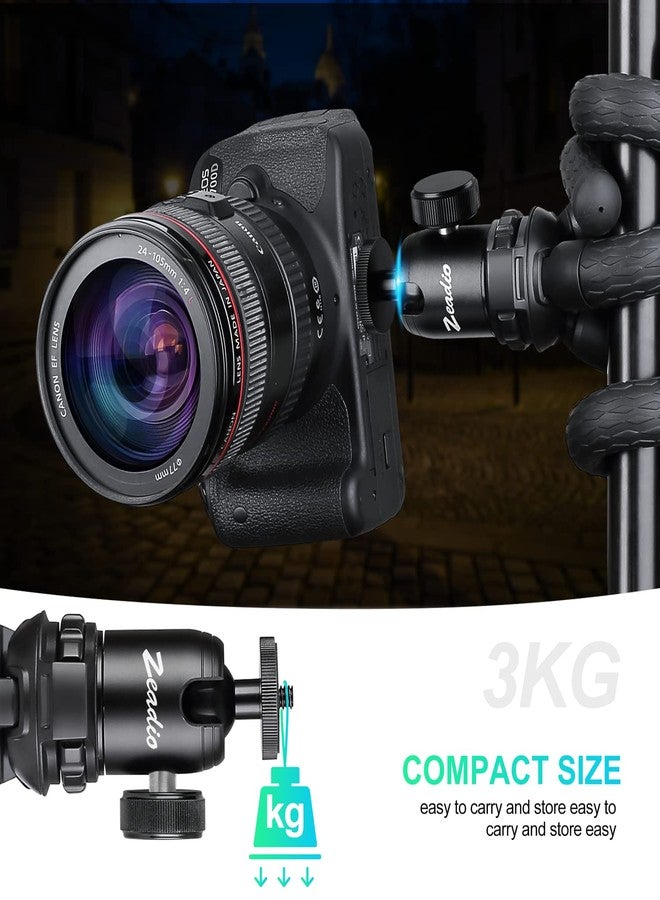 Zeadio Mini Ball Head, with 1/4'' & 3/8'' Screw Mount for DSLR, Camcorder & More - Image 2